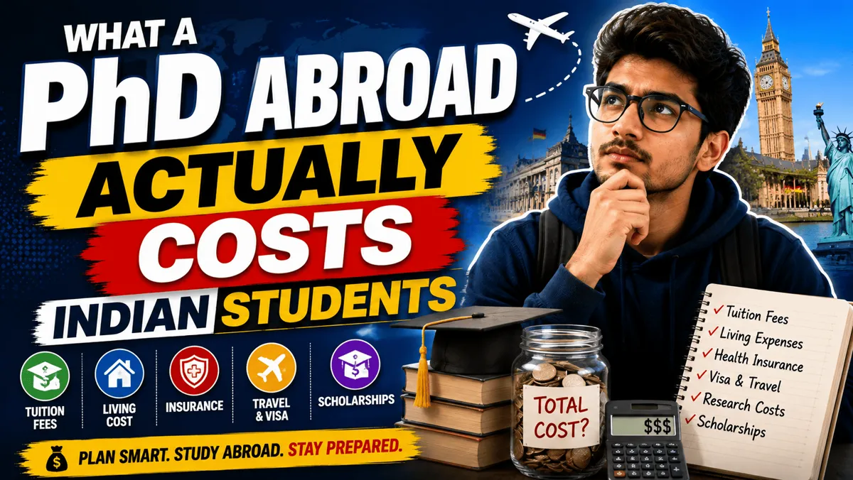 PhD Abroad Cost for Indian Students 2026: The Full Bill When Tuition Is ₹0