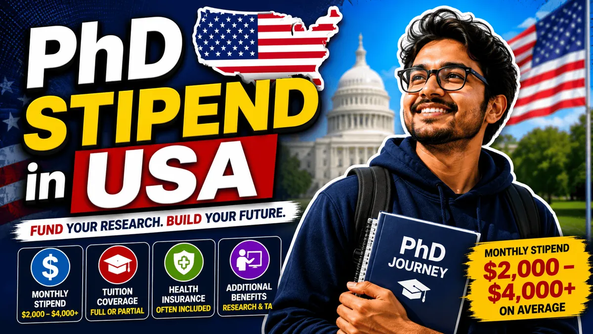 PhD Stipend in USA 2026: $24k–$54k by Tier, What Indian Students Keep